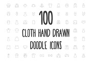 100 Cloth Hand Drawn Doodle Icons, an Outline Icon by Creative Stall (Thumbnail 1 of 3)