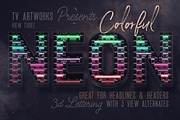 Colorful Neon 3D Lettering, a Graphic by TVartworks (Thumbnail 1 of 13)