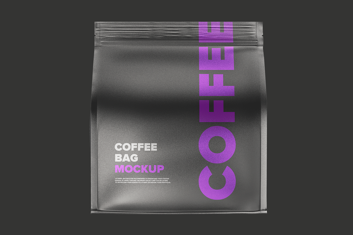 Coffee bag mockup. Metallic, a Packaging Mockup by BlackMockup (Photo 10 of 11)