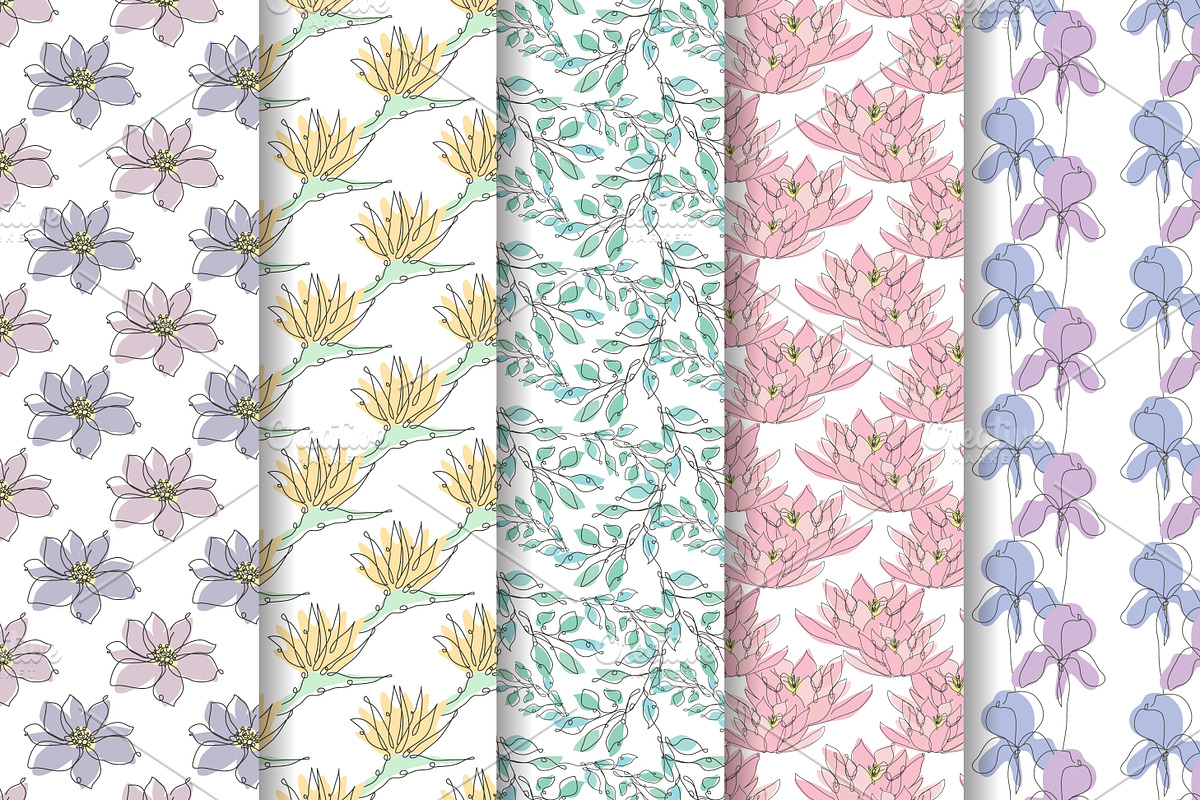 26 Floral Seamless Patterns Set, a Pattern Graphic by Sunset&Sea Design (Photo 4 of 6)