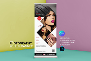 Photography Roll-Up Banner, a Stationery Template by retrographix