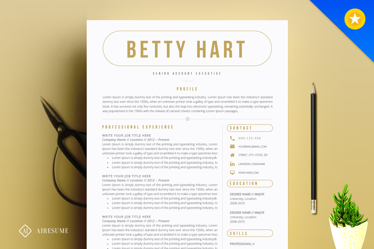 Resume/CV Template, a Resume Template by A1RESUME (Photo 1 of 6)