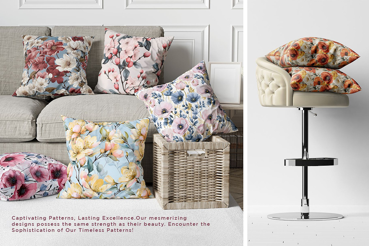 Botanical Summer Flower Pattern Set, a Pattern Graphic by Vibrand Studio (Photo 5 of 12)