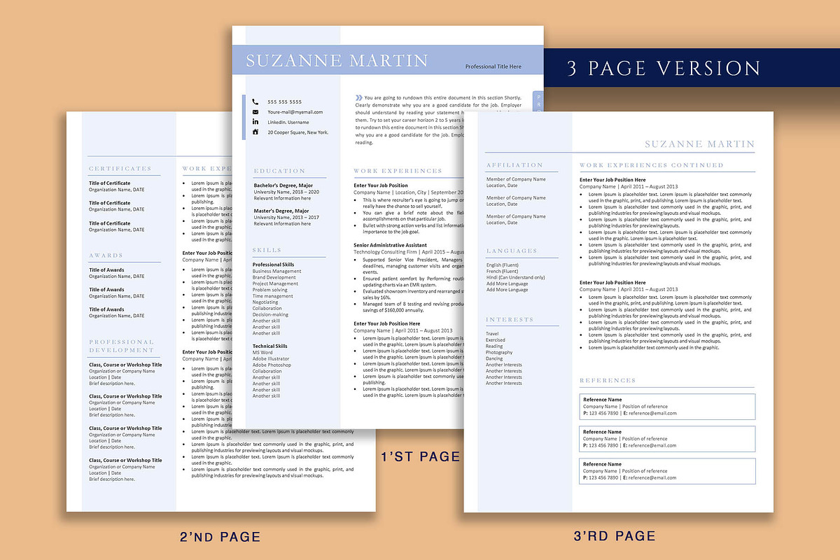 Clean Professional Resume Template, a Resume Template by VictoriousVita (Photo 4 of 8)