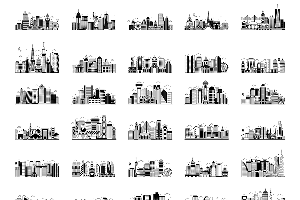 City Skyline Vectors, a Background Graphic by Brickclay (Photo 6 of 6)