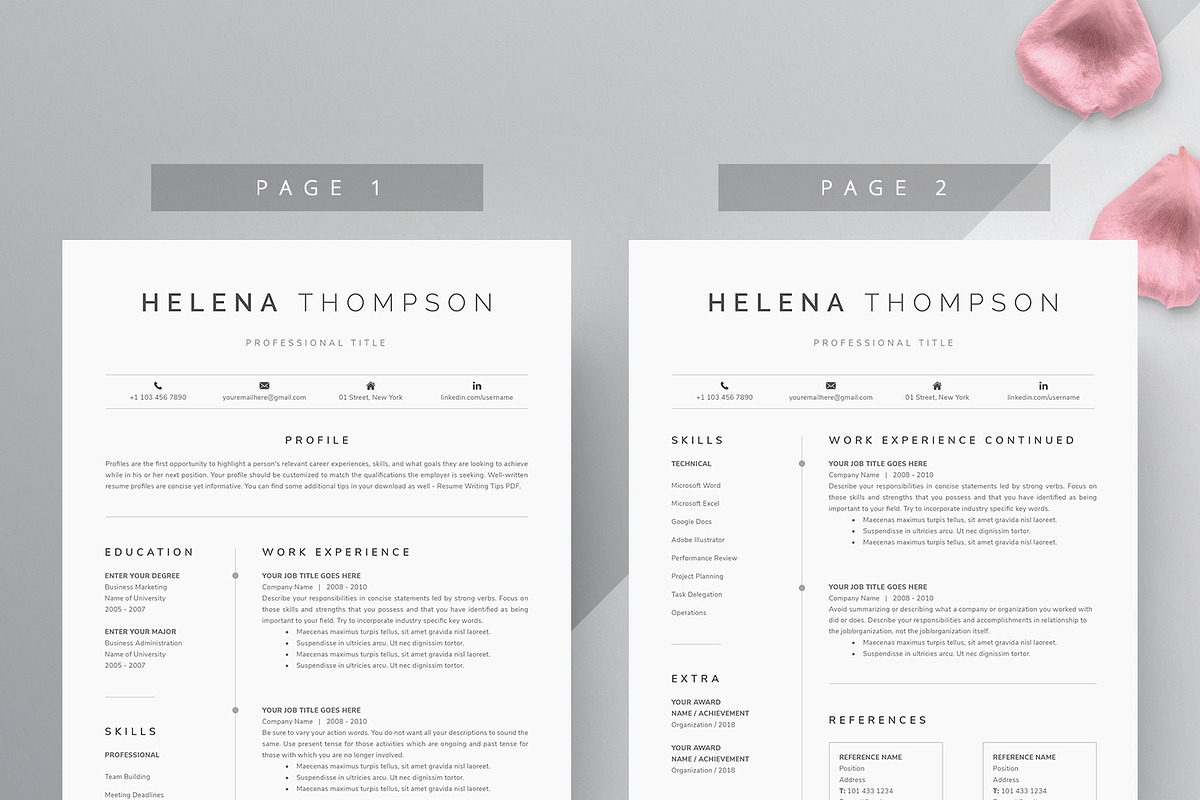 Word Resume & Cover Letter Template, a Resume Template by DemeDesign (Photo 2 of 6)