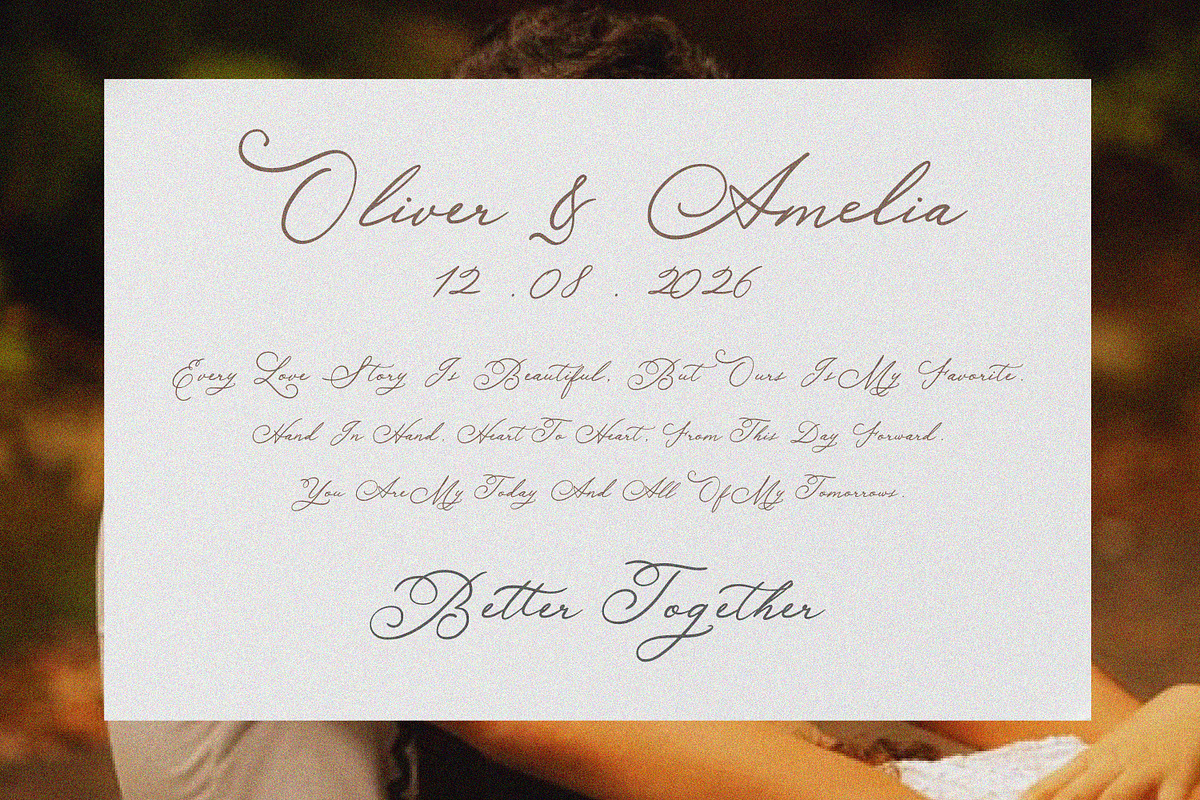 Delicate Lovers -Calligraphy font, a Script Font by MaxArt (Photo 2 of 8)