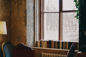 Vintage interior with old window