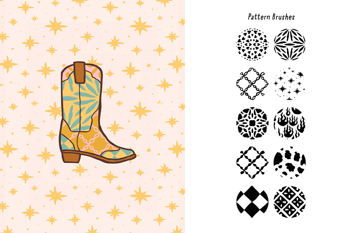 Whimsy Cowgirl 102 Procreate Brushes, a Brush Add-On by Pencil Twist (Photo 3 of 10)