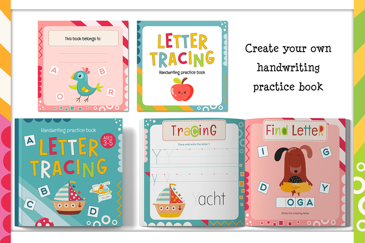 Letter Tracing Handwriting practice, an Education Illustration by Nursery Art (Photo 11 of 12)