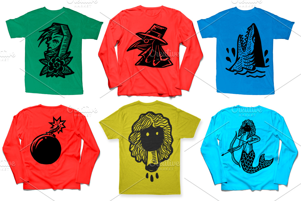 100 Tattoo-Style Tee Designs, an Object Illustration by Design by sebrodbrick (Photo 32 of 34)