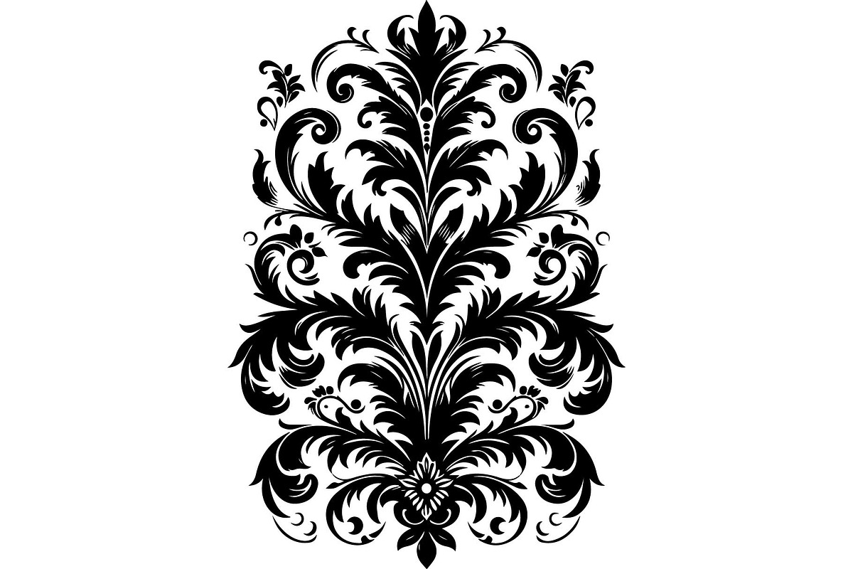 Baroque Black Floral Ornament Set, an Object Graphic by Designer_Momina (Photo 13 of 13)