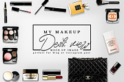 luxury brand makeup desk mockup, a Beauty & Fashion Photo by Whimsical Logoshop (Thumbnail 1 of 2)