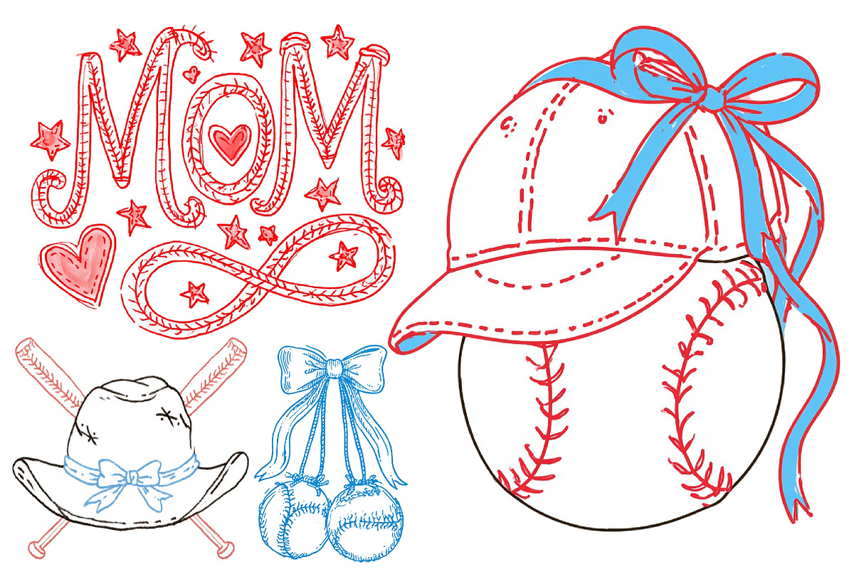 Baseball Mama PNG Clipart Bundle, a Seasonal Illustration by CitraGraphics (Photo 3 of 5)