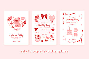 Coquette card templates + patterns, a Card Template by Viaireshop