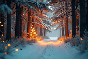 Christmas Forest Path | Stock Photo, a Holiday Photo by Aura Canyon HQ
