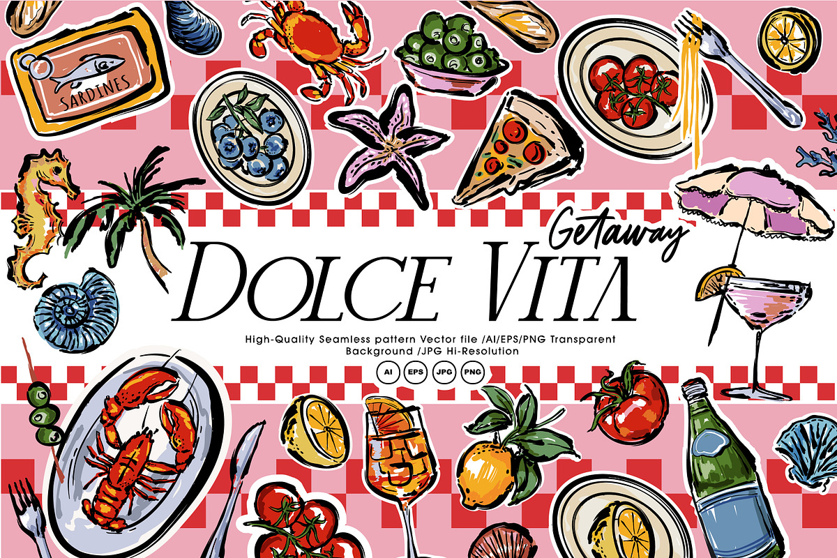 Dolce Vita Getaway, a Pattern Graphic by MSNTY STUDIOX (Photo 1 of 30)