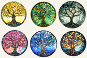 Tree of Life Stained Glass Clipart, an Illustration by OK Design (Thumbnail 5 of 5)