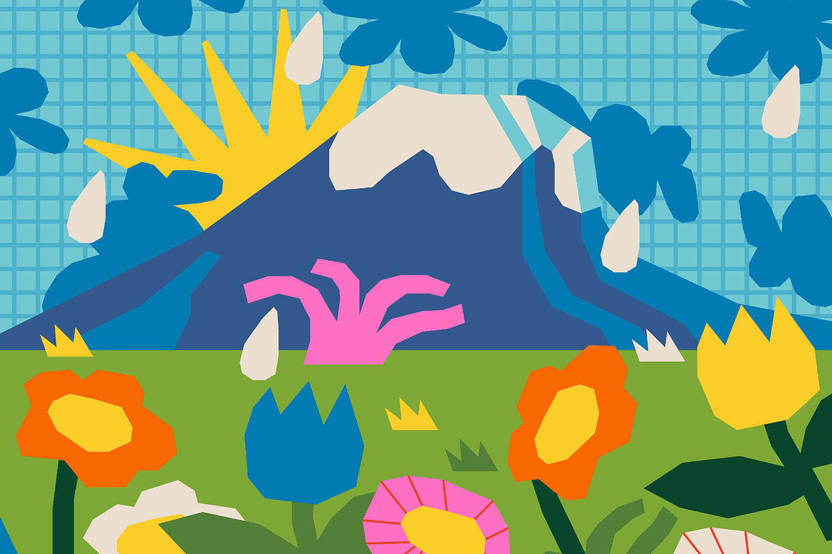 Blue Mountain Illustration, an Object Illustration by graphicook