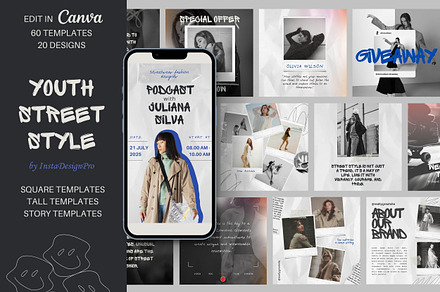 Modern Instagram Templates Canva, a Social Media Template by InstaDesignPro