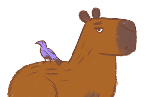 Calm Capybaras-Digital Illustration