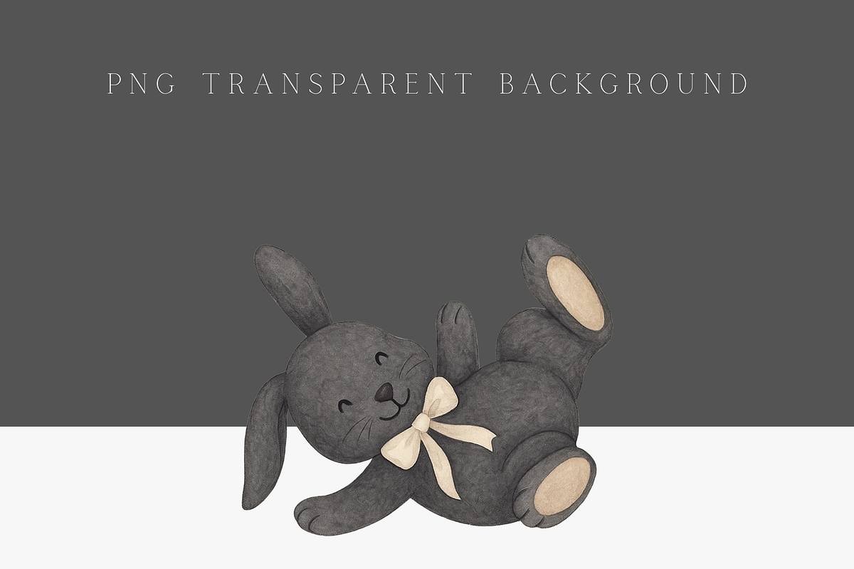 Easter Black Bunny Clipart Set, a Seasonal Illustration by Pati Paints (Photo 5 of 9)