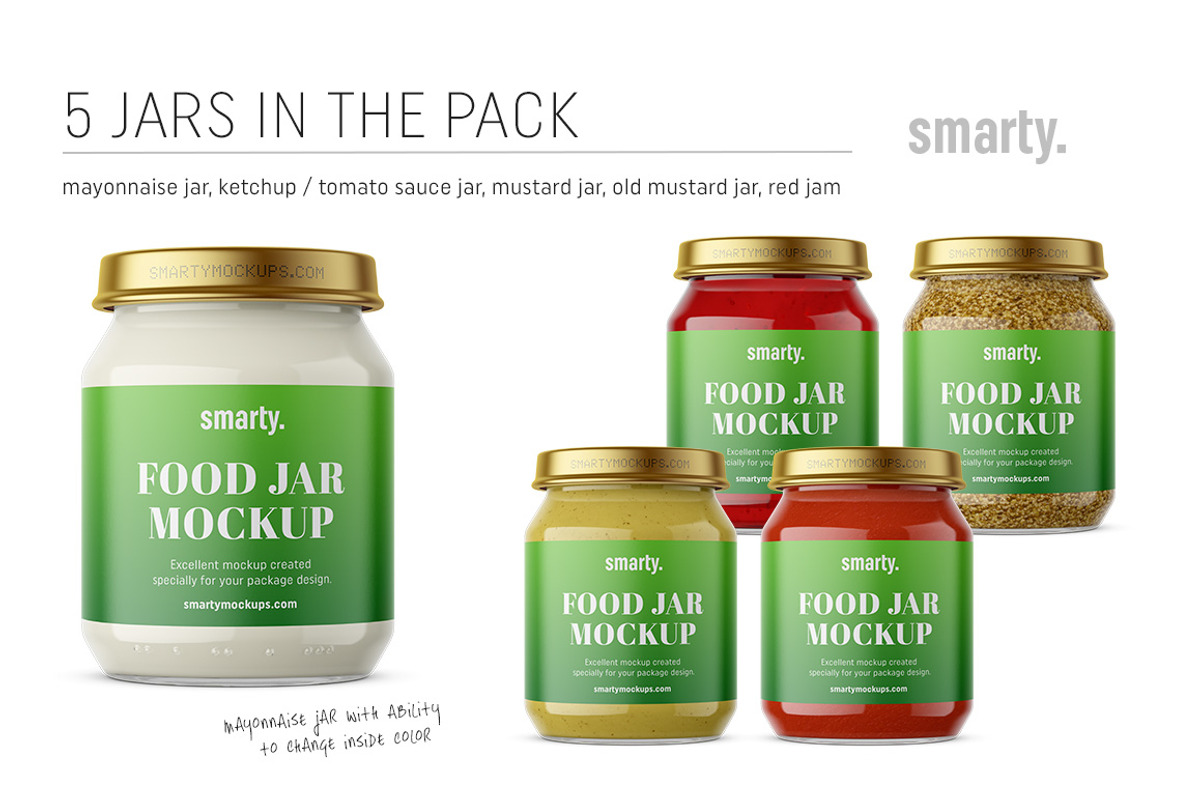 Food Jar Mockups, a Product Mockup by Smarty Mockups (Photo 2 of 6)