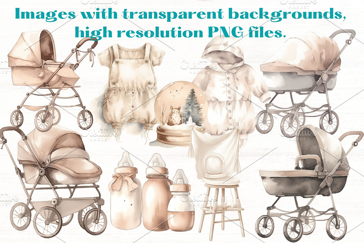 BOHO BABY Shower Neutral Clipart X68, a Person Illustration by Mermaids Cove (Photo 2 of 9)