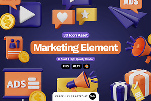 3D Marketing Element Icon