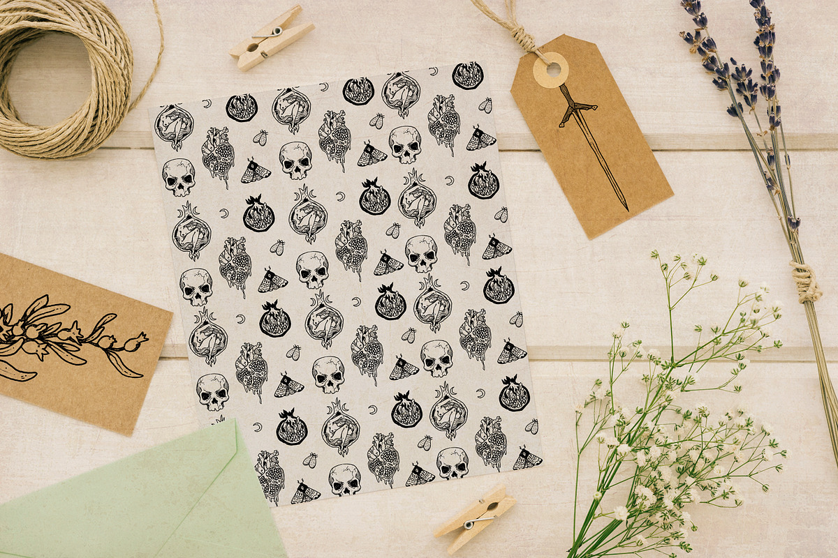 Mysterious Pomegranates Vintage Set, a Decorative Illustration by Ink Stories (Photo 10 of 13)