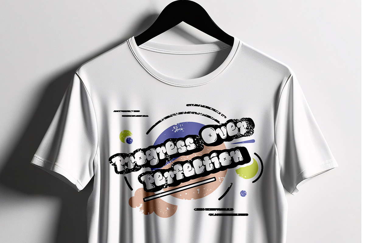 Progress Over Perfection T-shirt, a Shirt Mockup by ContestDesign (Photo 2 of 2)
