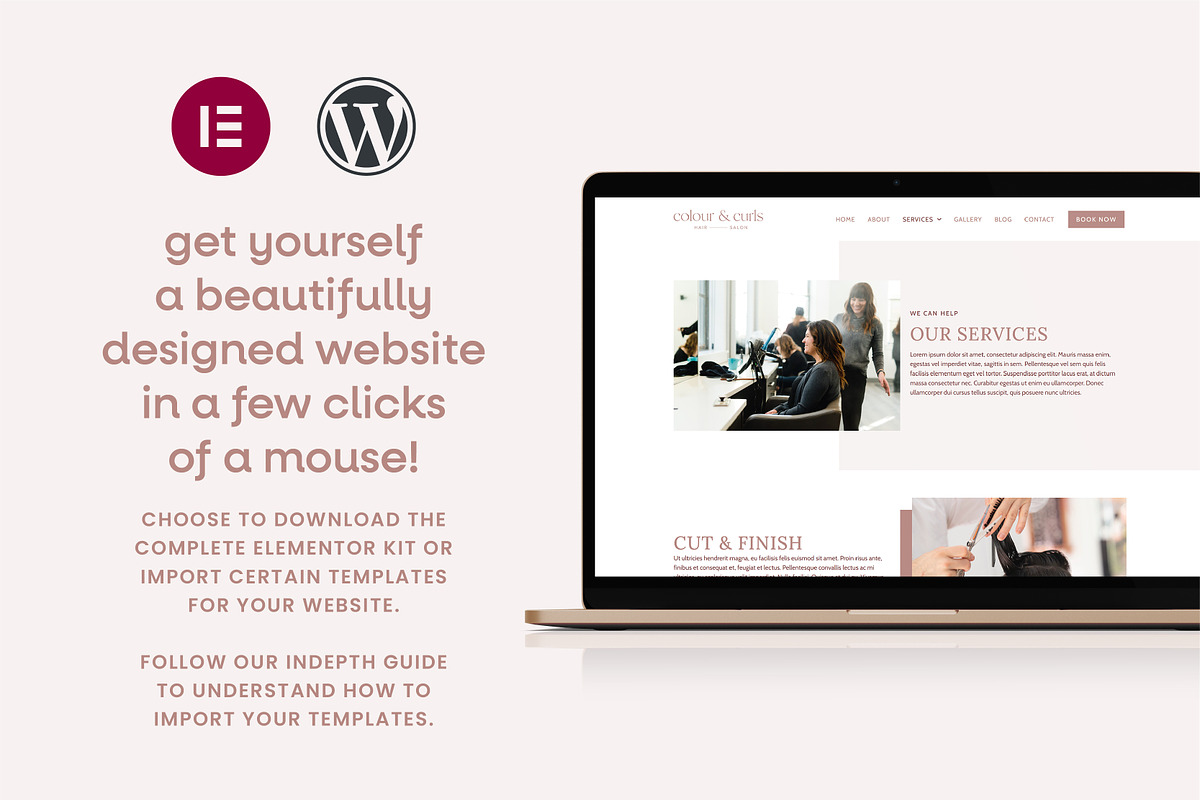 Hair Elementor Template | WordPress, a WordPress Template by Templatez.Co (Photo 3 of 7)