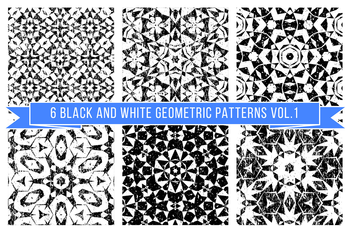 Set of black and white patterns 1, a Pattern Graphic by picsome.ca