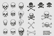 Hand Drawn Skulls & Bones Vectors, an Illustration by danielcomerci (Thumbnail 2 of 3)