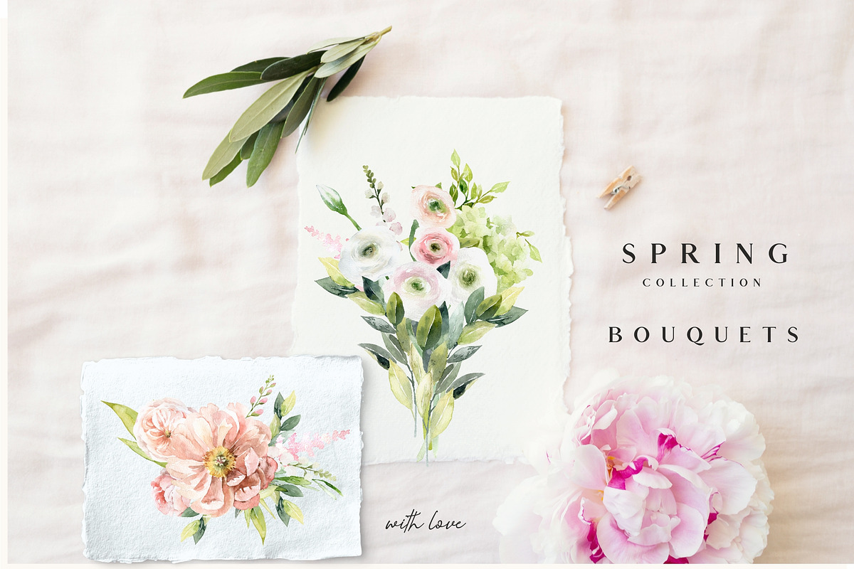 SPRING collection - watercolor set, a Decorative Illustration by Youksy (Photo 4 of 9)