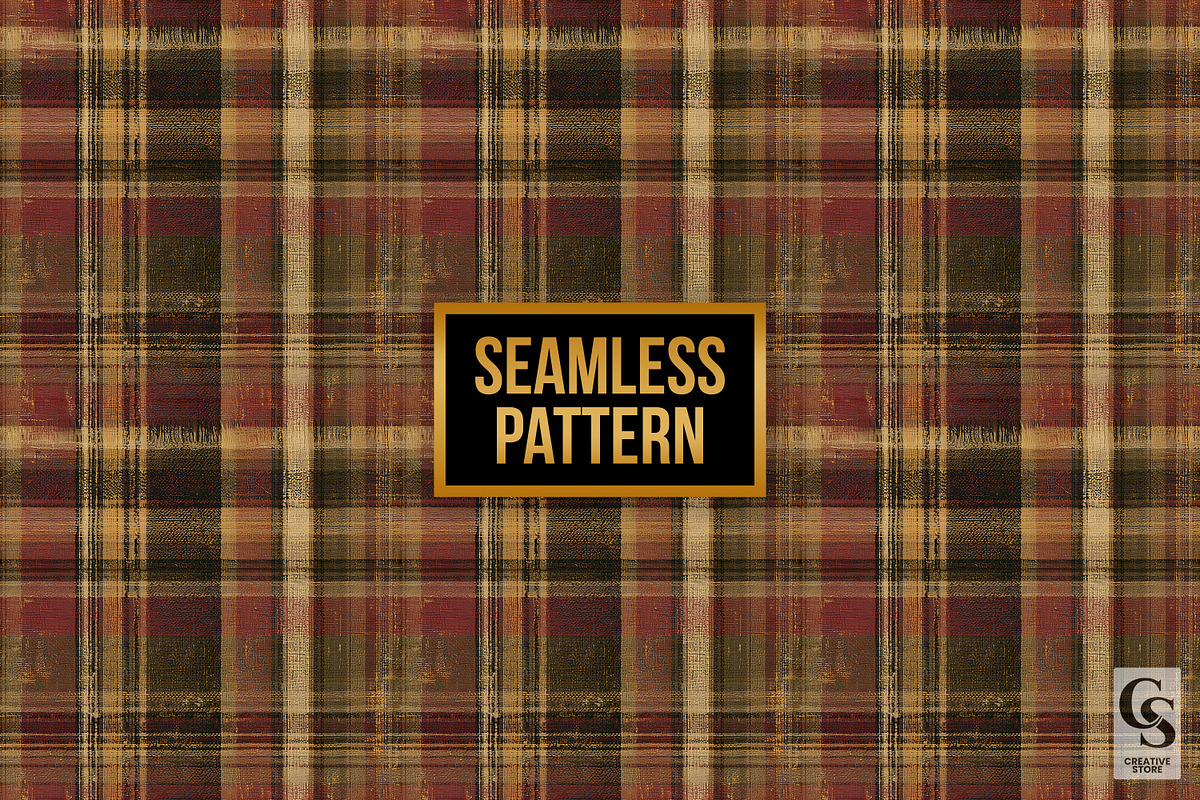Old Grunge Plaid Seamless Pattern, a Pattern Graphic by Creative Store (Photo 4 of 5)