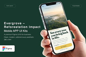 Evergrove – Reforestation Impact App, an UI Kit Template by Pitchlook.Studio