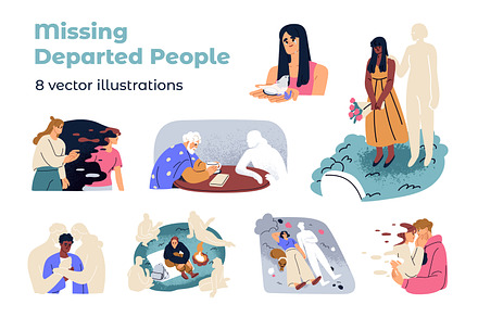 Loss, death and memory concept set, a Person Illustration by Good Studio