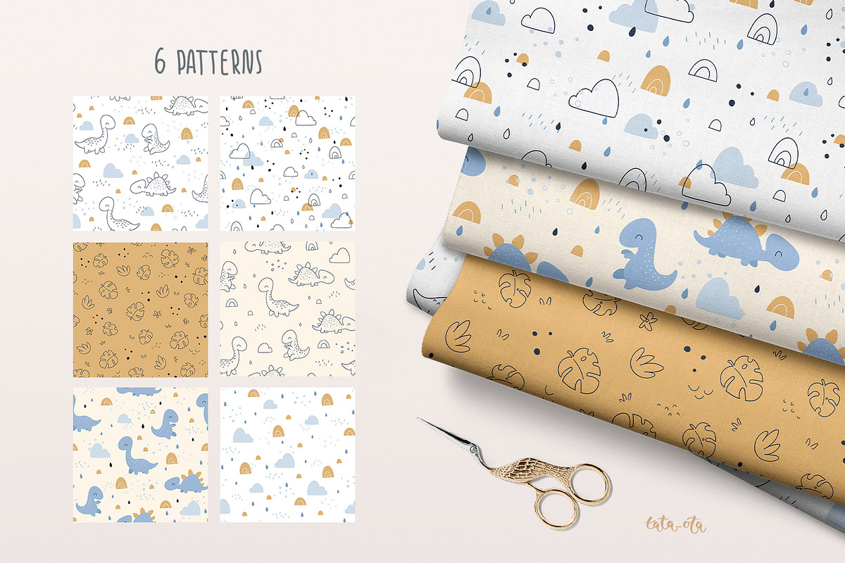 Cute dinosaurs, an Animal Illustration by tata_ota (Photo 8 of 12)