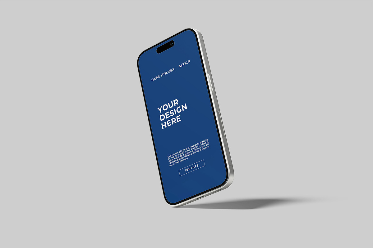iPhone 16 Pro Max Mockup, an iPhone Mockup by Graphiculon (Photo 2 of 11)