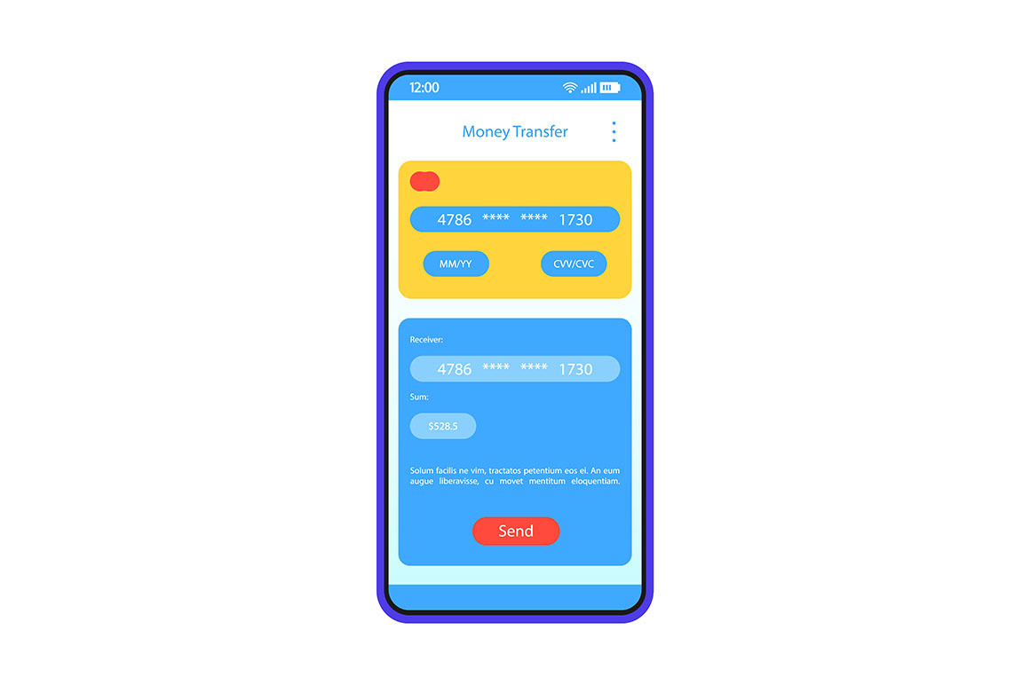 Money transfer app interface, a Templates & Theme by IMG Visuals