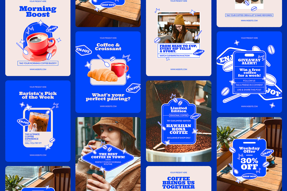 Coffee Shop Instagram Templates, a Social Media Template by Supanium Studio (Photo 1 of 5)