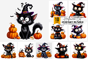 Halloween Cat with Witch Hat PNG, a Graphic by Clipart Bloom (Thumbnail 1 of 11)