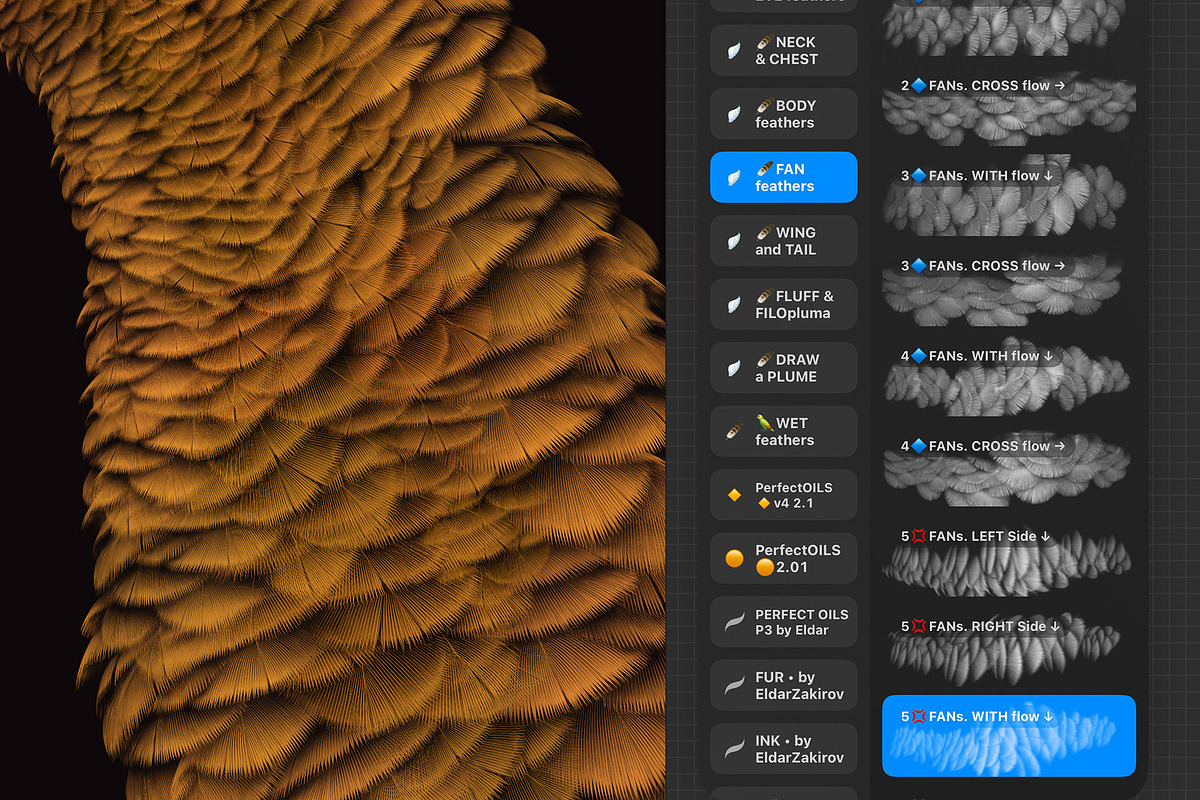 Plumage Atelier. Procreate Brushes, a Brush Add-On by Eldar Zakirov's (Photo 17 of 25)