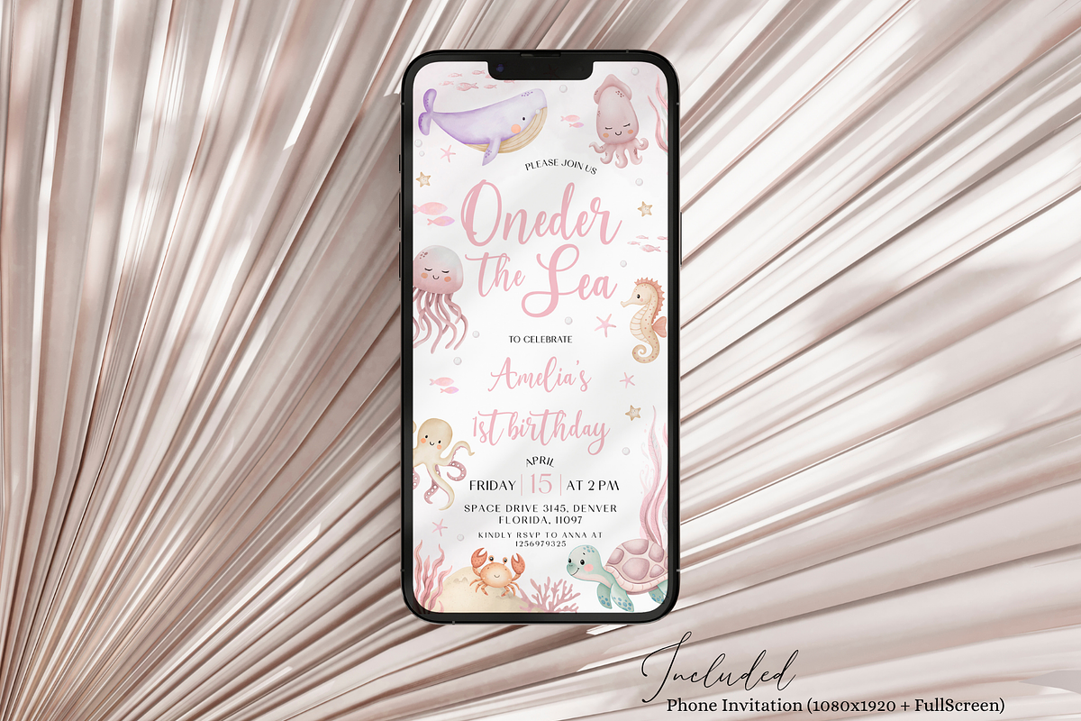 Under the Sea 1st Birthday, an Invitation Template by Digital_Mind (Photo 3 of 5)