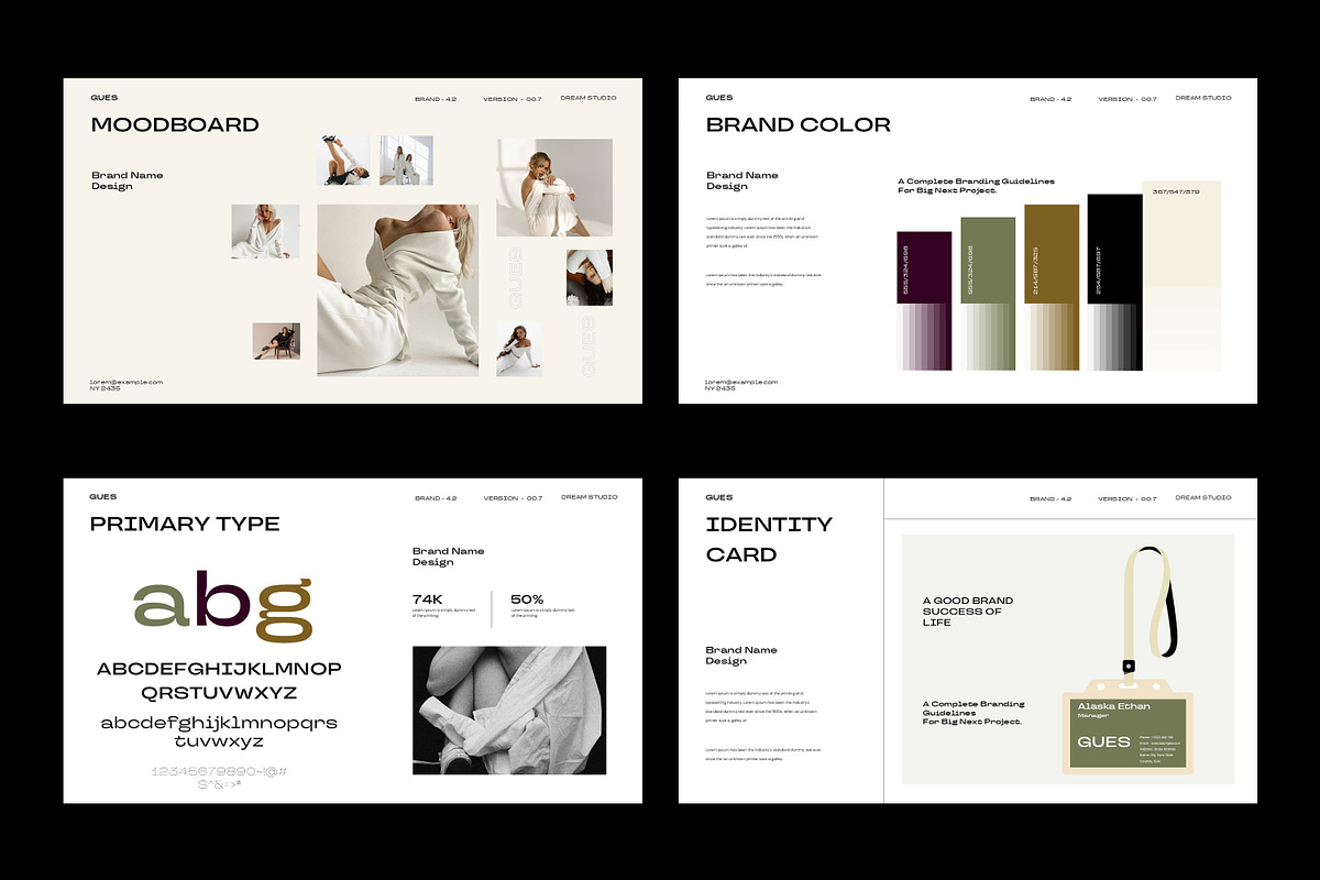 GUES Brand Guidelines Presentation T, a Presentation Template by Slide-Agency (Photo 12 of 15)