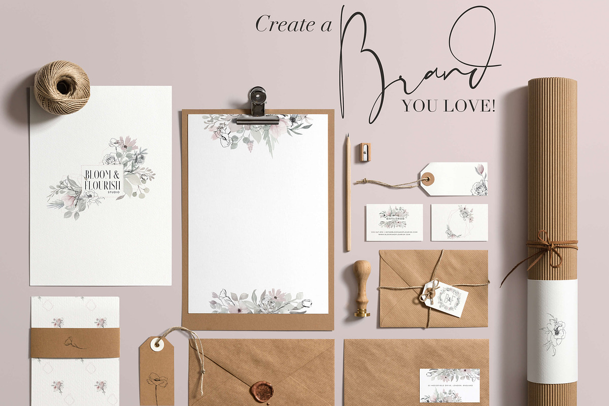 Bloom & Flourish - Floral Clipart, an Illustration by The Autumn Rabbit Ltd (Photo 3 of 10)