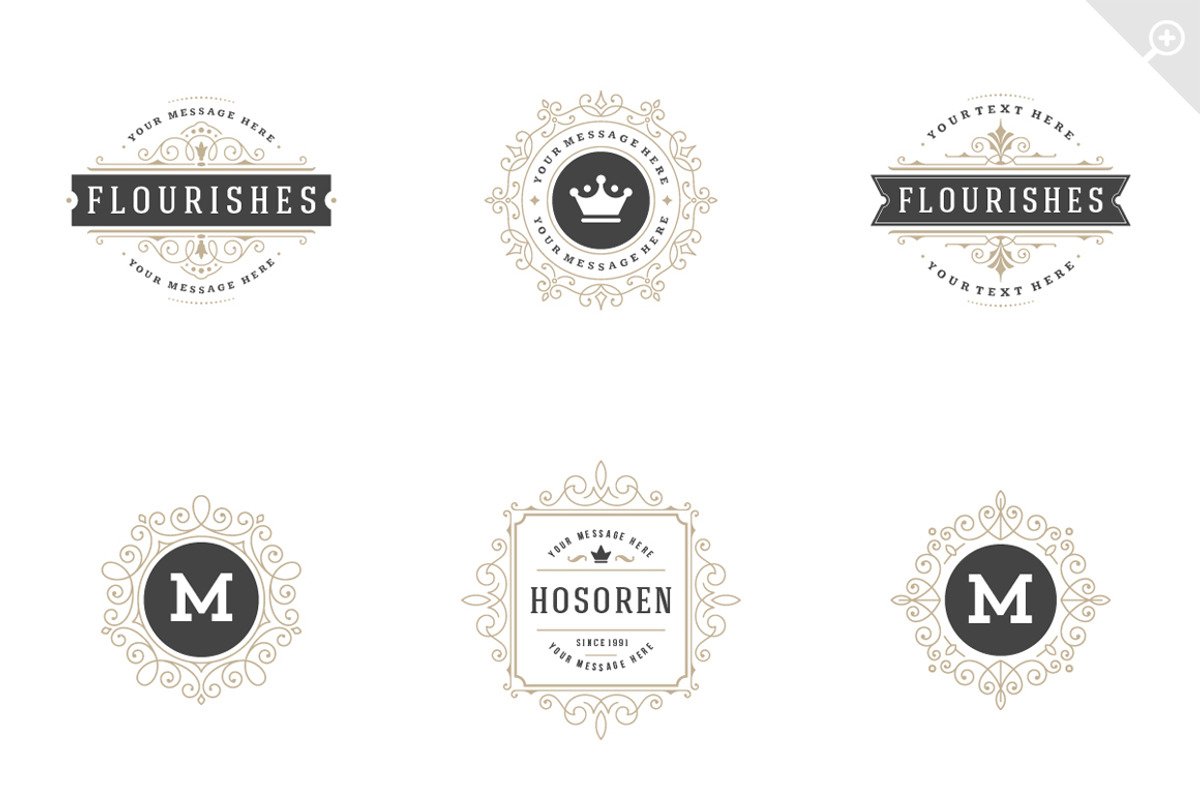 15 ornaments logos & monograms, a Branding & Logo Template by Vasya Kobelev (Photo 2 of 7)