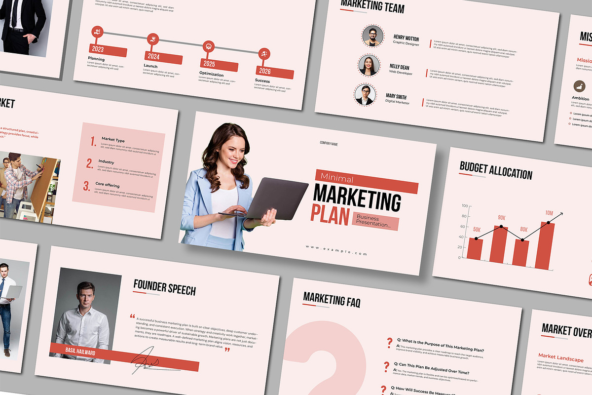 Minimal Business Marketing Plan, a Presentation Template by Mighty-Slide (Photo 1 of 5)