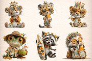 Funny Summer Beach Animals Clipart, an Illustration by Digital Artistic99 (Thumbnail 3 of 11)
